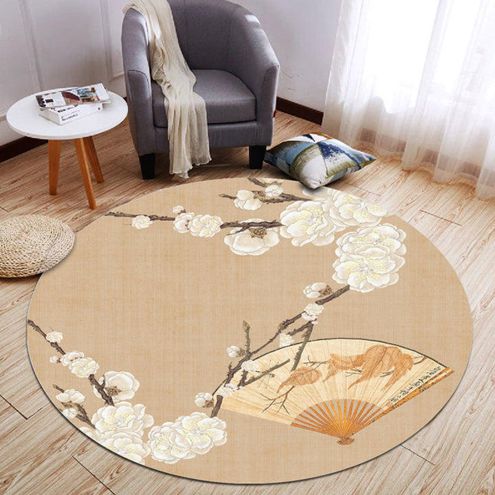 BowLift | Oriental Living Room Rug Multicolored Plant Painting Rug Polyester Washable Pet Friendly Non-Slip Rug