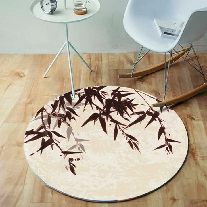 BowLift | Oriental Living Room Rug Multicolored Plant Painting Rug Polyester Washable Pet Friendly Non-Slip Rug