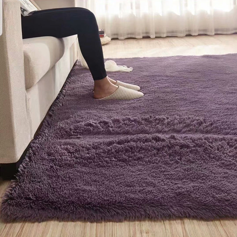 BowLift | Fluffy Plain Rug Multi Colored Casual Rug Synthetic Washable Pet Friendly Non-slip Carpet for Living Room