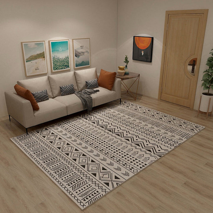 BowLift | Western Tribal Print Rug Multicolored Synthetic Rug Machine Washable Non-Slip Back Stain Resistant Rug for Living Room