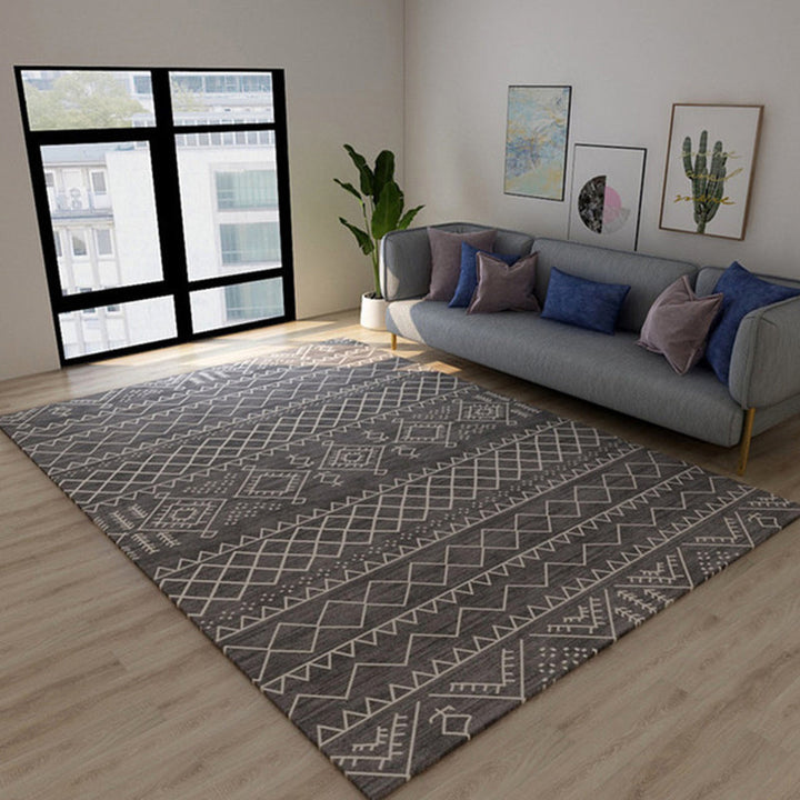 BowLift | Western Tribal Print Rug Multicolored Synthetic Rug Machine Washable Non-Slip Back Stain Resistant Rug for Living Room