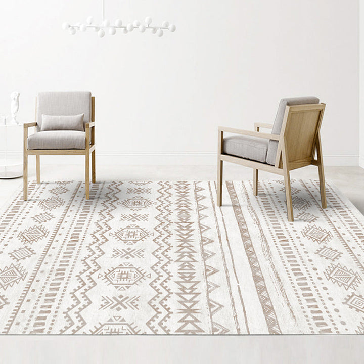 BowLift | Classic Multicolored Southwestern Carpet Polyester Geometry Rug Stain Resistant Non-Slip Pet-Friendly Rug for the Living Room