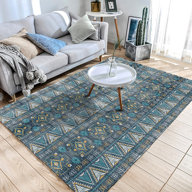 BowLift | Southwest Tribal Print Rug Multicolor Polypropylene Rug Non-Slip Pet Friendly Washable Rug for the Living Room