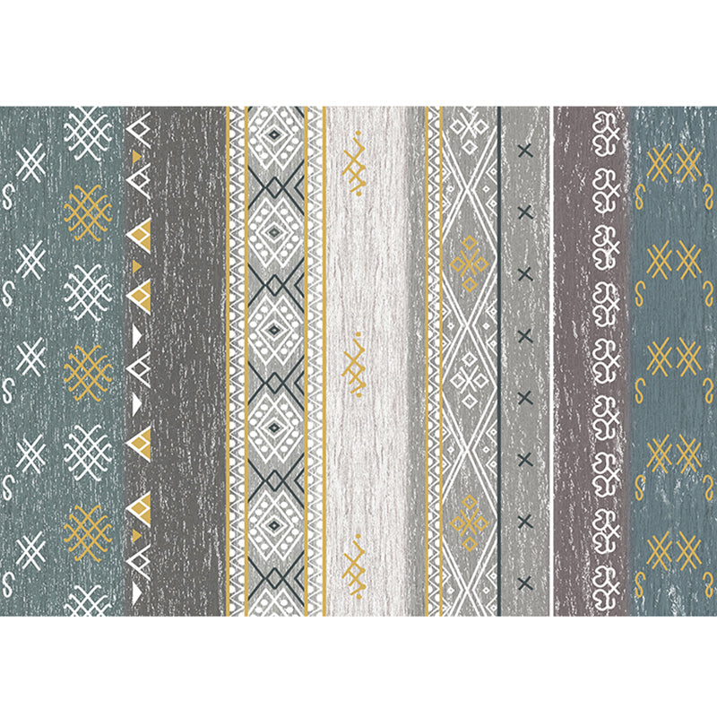 BowLift | Southwest Tribal Print Rug Multicolor Polypropylene Rug Non-Slip Pet Friendly Washable Rug for the Living Room