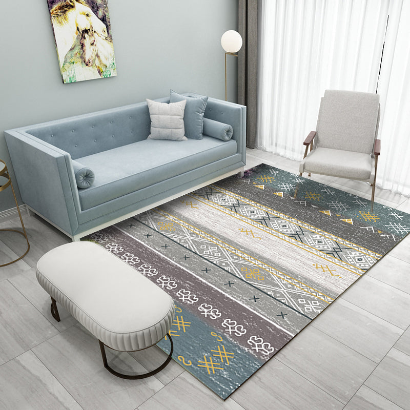 BowLift | Southwest Tribal Print Rug Multicolor Polypropylene Rug Non-Slip Pet Friendly Washable Rug for the Living Room