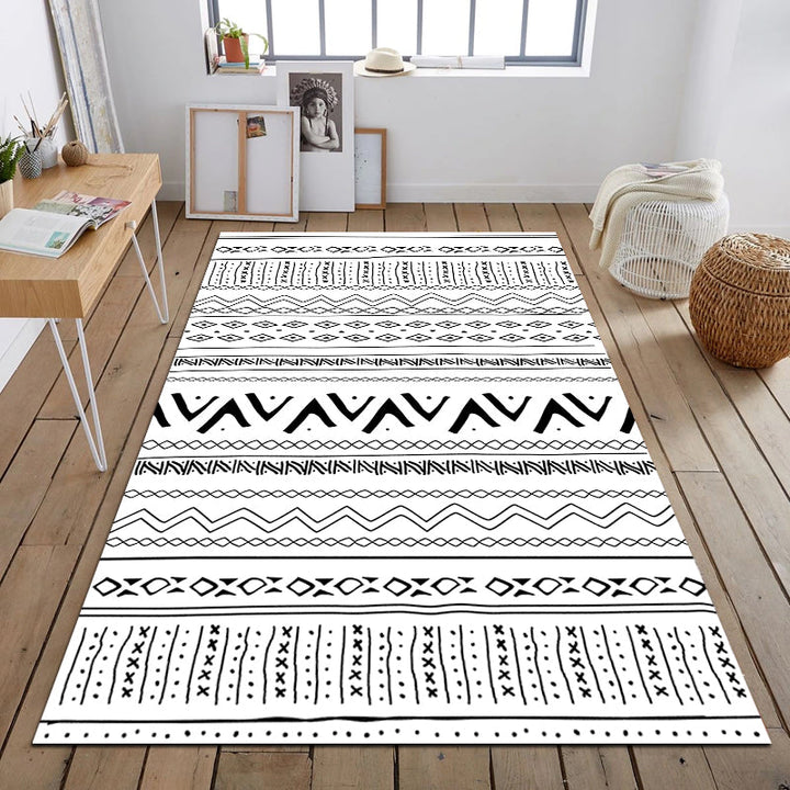 BowLift | Southwest Tribal Print Rug Multicolor Polypropylene Rug Non-Slip Pet Friendly Washable Rug for the Living Room