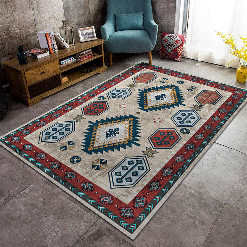 BowLift | Southwest Tribal Print Rug Multicolor Polypropylene Rug Non-Slip Pet Friendly Washable Rug for the Living Room