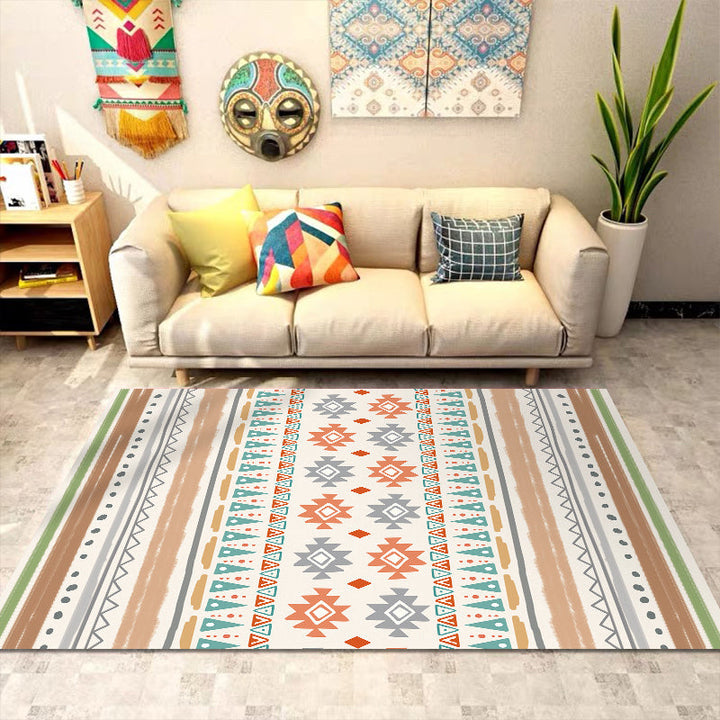 BowLift | Southwest Tribal Print Rug Multicolor Polypropylene Rug Non-Slip Pet Friendly Washable Rug for the Living Room