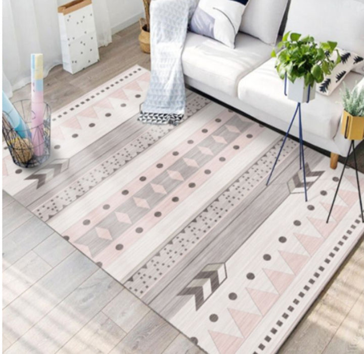 Marble-Patterned Area Rug Bowlift