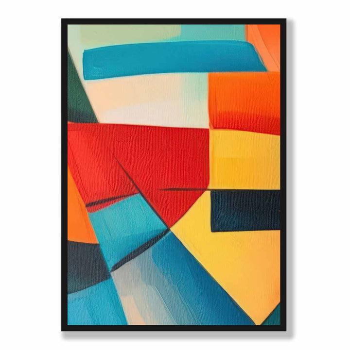 Abstract Painting Colored Shapes Art Print Blue Red and Yellow No. 4 | Bowlift