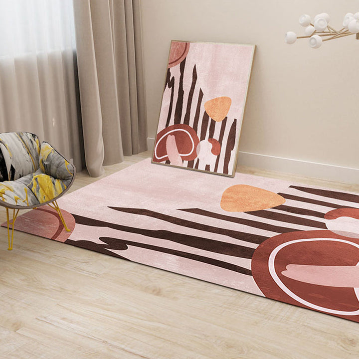 BowLift | Creative Geometric Color-Block Carpet Multi Color Nordic Carpet Synthetic Non-Slip Stain-Resistant Machine Washable Carpet for Home