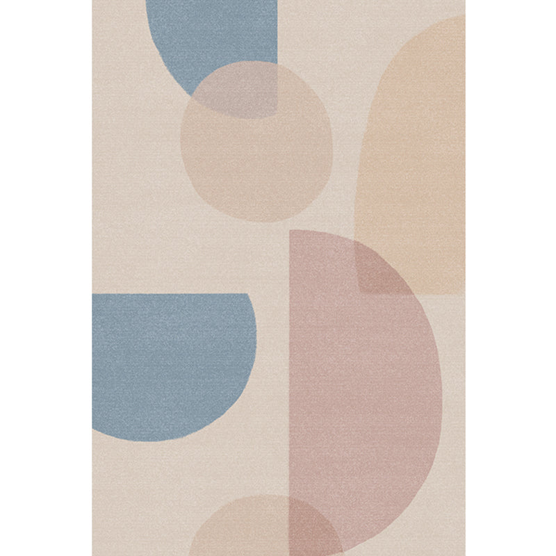 BowLift | Multi Color Scandinavian Style Rug Polyester Abstract Water-Color Block Print Rug Stain Resistant Machine Washable Anti-Slip Backing Rug for Home