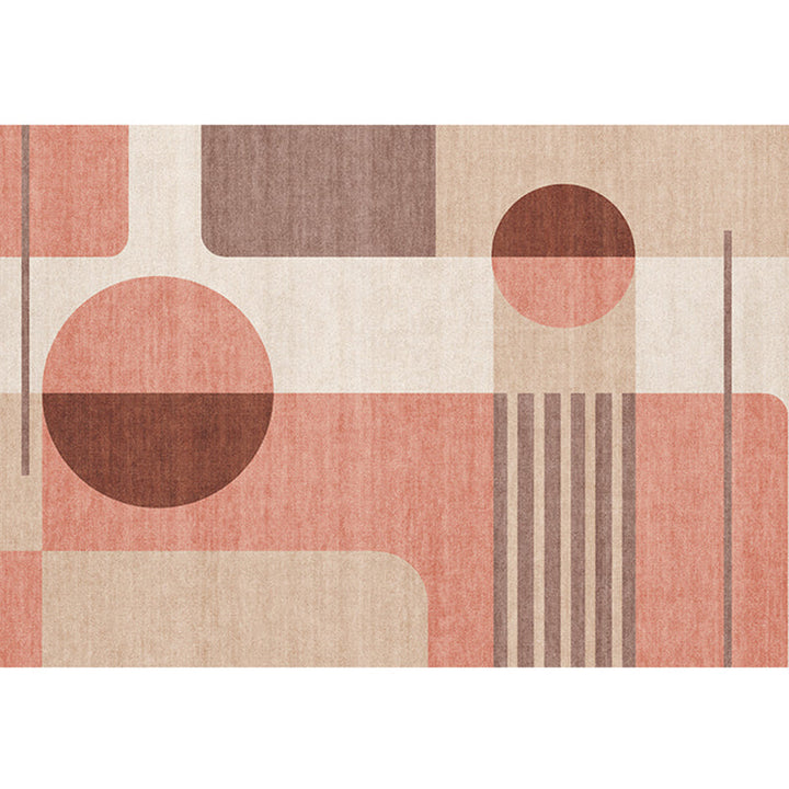 BowLift | Modern Geometric Color Block Rug Multicolored Synthetic Area Rug Pet-Friendly Washable Non-Slip Back Rug for Living Room