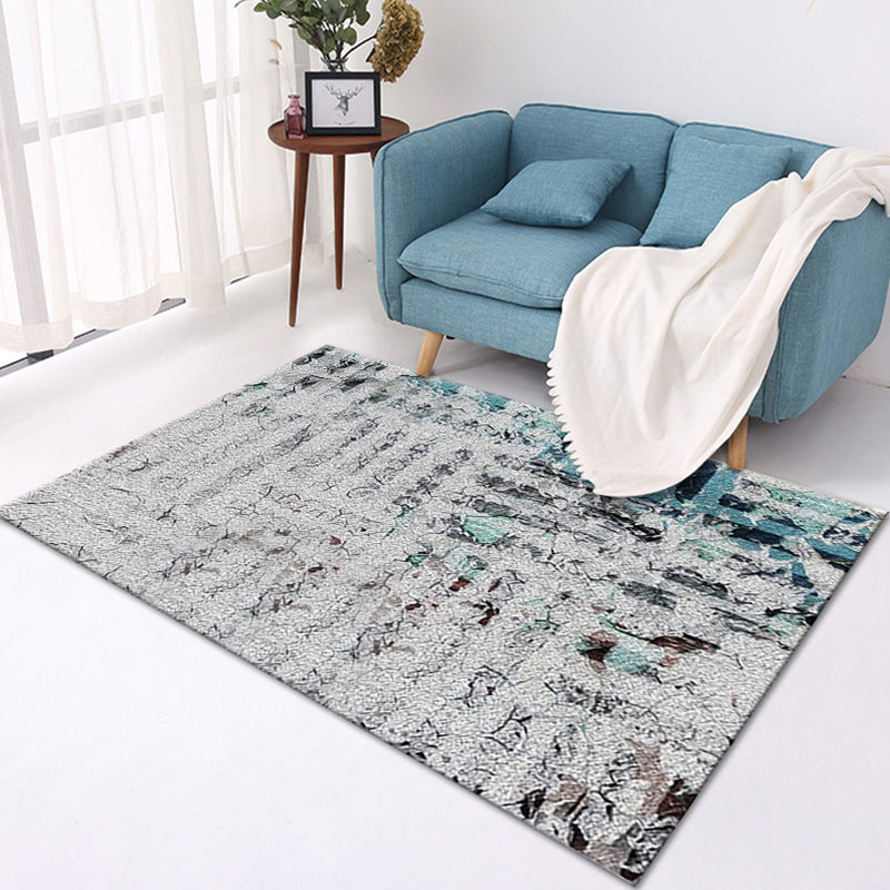 Multicolored modern rug made of polyester geometric pattern washable stain-resistant non-slip rug for the living room | Bowlift