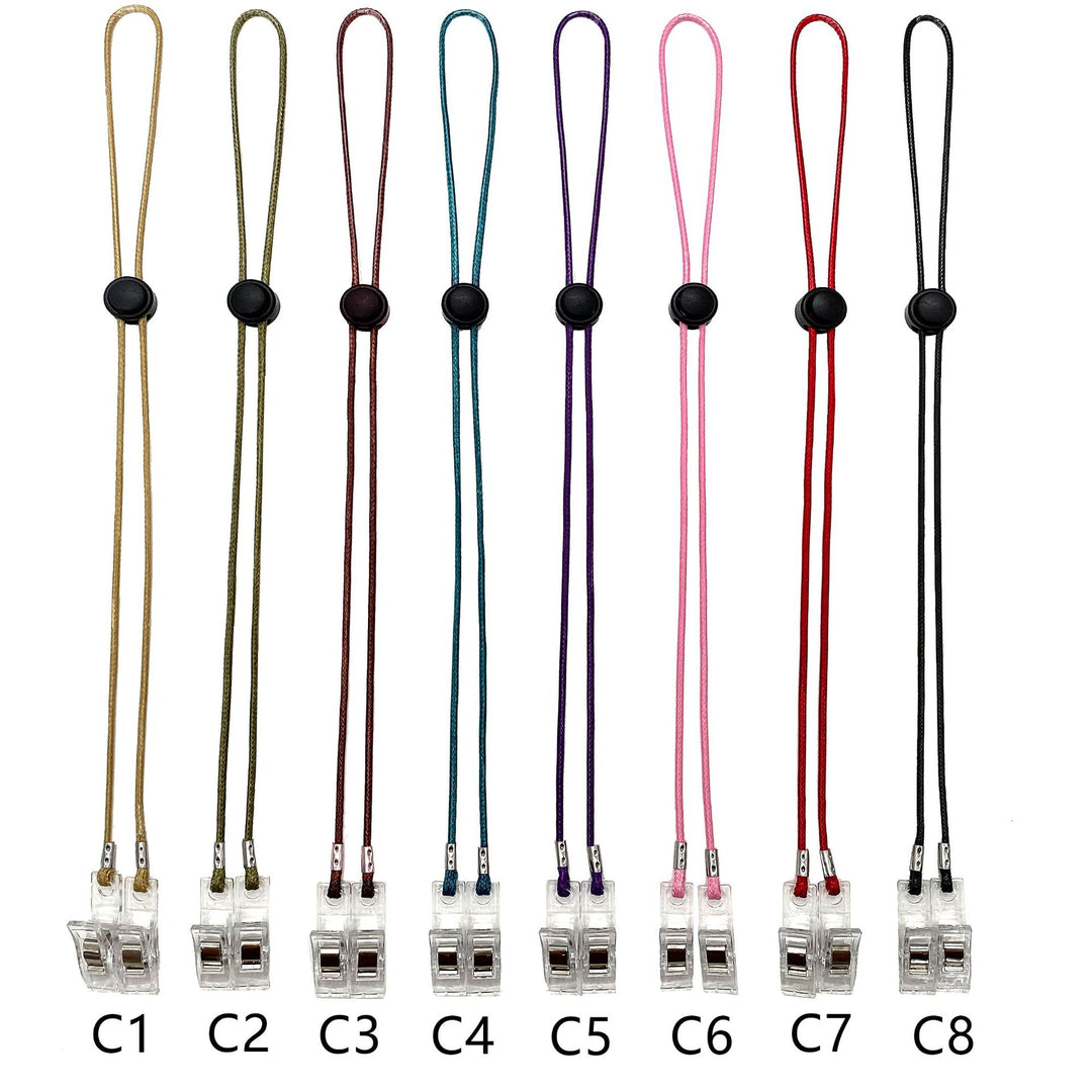 Adjustable Eyewear Retainer with Locking Clips Bowlift