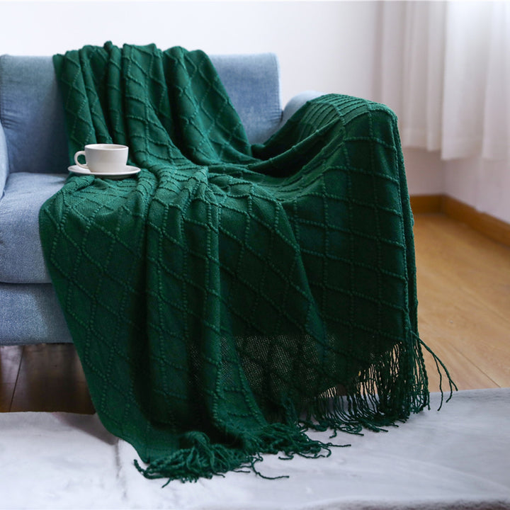 Women’s knitted blanket with textured wave pattern Bowlift