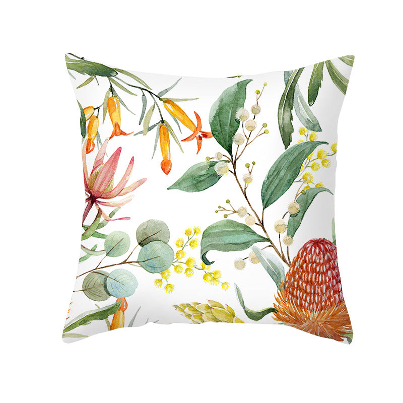 Mediterranean Lemon Tile Cotton-Linen Throw Pillow Cover