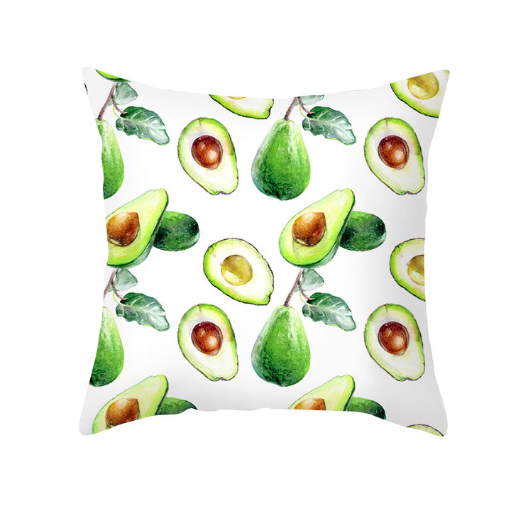 Mediterranean Lemon Tile Cotton-Linen Throw Pillow Cover