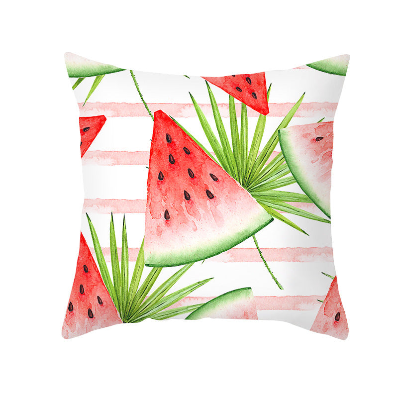 Mediterranean Lemon Tile Cotton-Linen Throw Pillow Cover