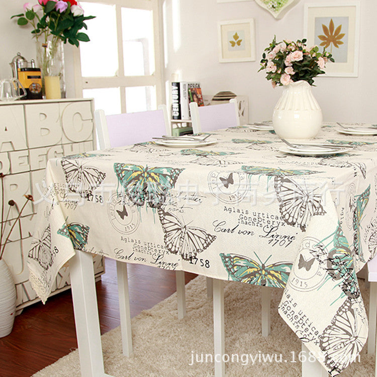 Decorative Butterfly Print Tablecloth