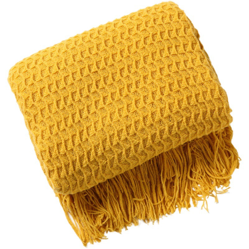 Home Decorative Fringe Knit Throw