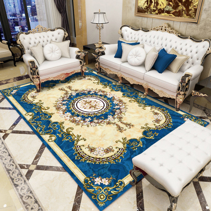 BowLift | Olden Floral Pattern Carpet Multicolored Polyester Indoor Rug Non-Slip Backing Pet Friendly Rug for Living Room
