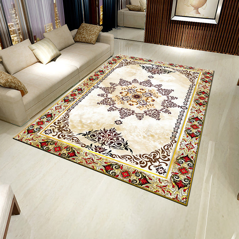 BowLift | Multi-Colored Flower Print Rug Synthetic Antique Indoor Rug Non-Slip Backing Easy Maintenance Area Rug for the Living Room