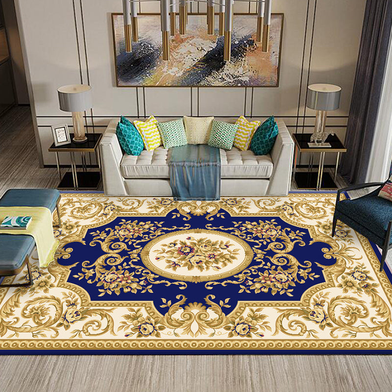 BowLift | Multi-Colored Flower Print Rug Synthetic Antique Indoor Rug Non-Slip Backing Easy Maintenance Area Rug for the Living Room