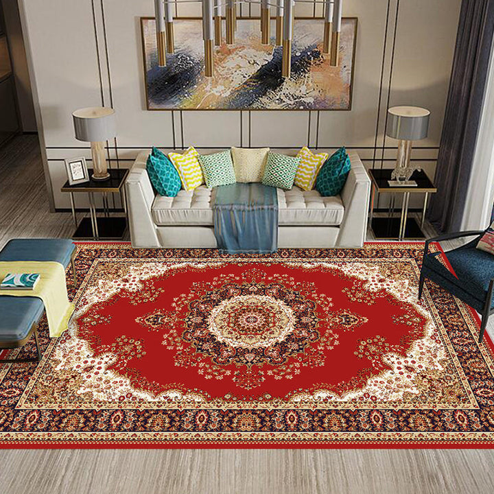BowLift | Multi-Colored Flower Print Rug Synthetic Antique Indoor Rug Non-Slip Backing Easy Maintenance Area Rug for the Living Room