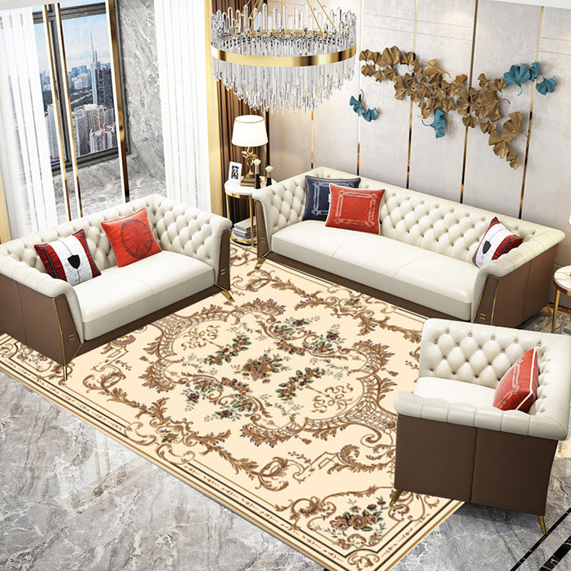 BowLift | Multicolored parlor rug Nostalgia floral pattern area rug non-slip backing washable rug
