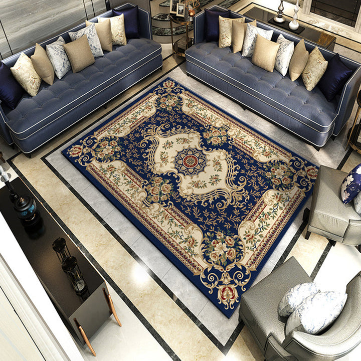 BowLift | Retro Living Room Rug Multicolored Flower Print Rug Polypropylene Non-Slip Backing Pet-Friendly Rug