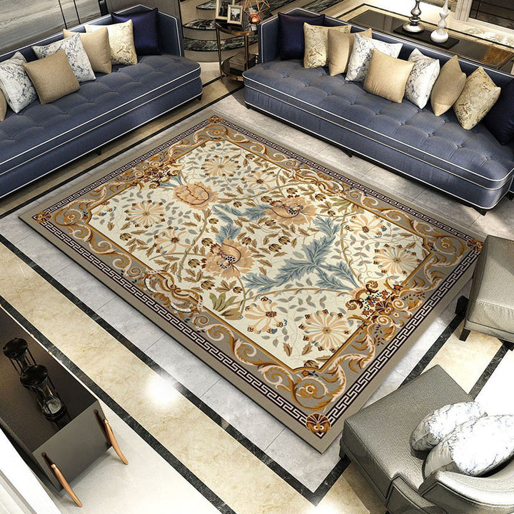 BowLift | Retro Living Room Rug Multicolored Flower Print Rug Polypropylene Non-Slip Backing Pet-Friendly Rug