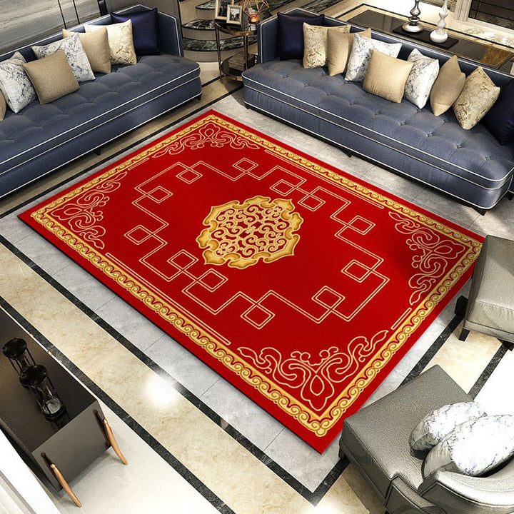 BowLift | Retro Living Room Rug Multicolored Flower Print Rug Polypropylene Non-Slip Backing Pet-Friendly Rug