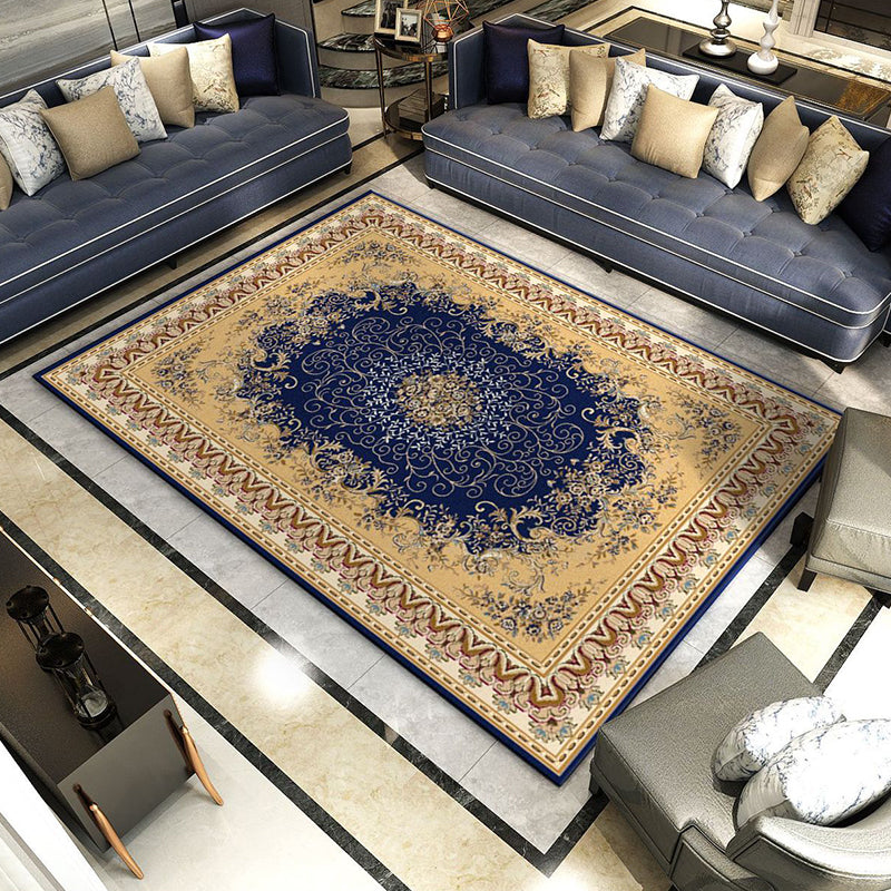 BowLift | Retro Living Room Rug Multicolored Flower Print Rug Polypropylene Non-Slip Backing Pet-Friendly Rug