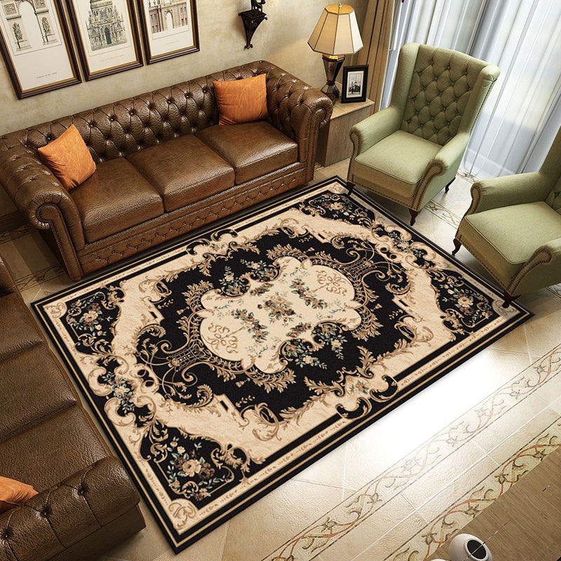 BowLift | Retro Living Room Rug Multicolored Flower Print Rug Polypropylene Non-Slip Backing Pet-Friendly Rug
