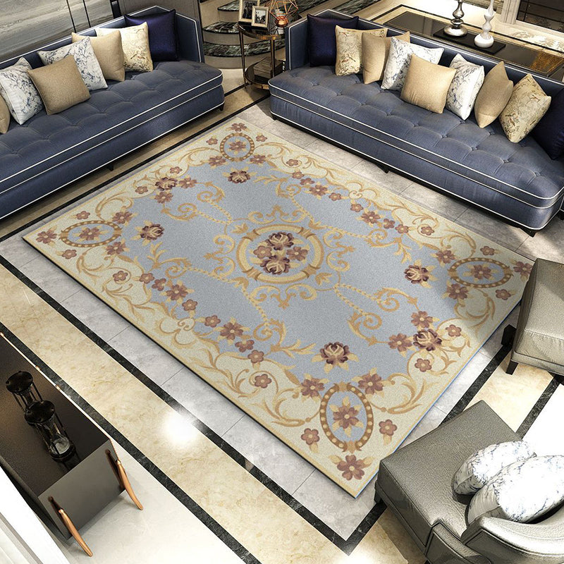 BowLift | Retro Living Room Rug Multicolored Flower Print Rug Polypropylene Non-Slip Backing Pet-Friendly Rug