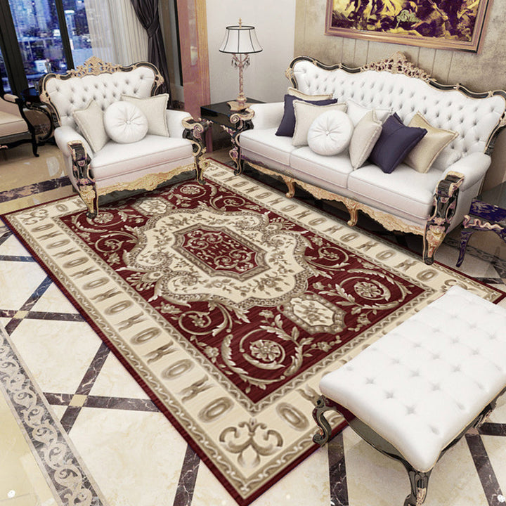 BowLift | Retro Living Room Carpet Multicolored Floral Pattern Indoor Carpet Polypropylene Non-Slip Machine Washable Carpet