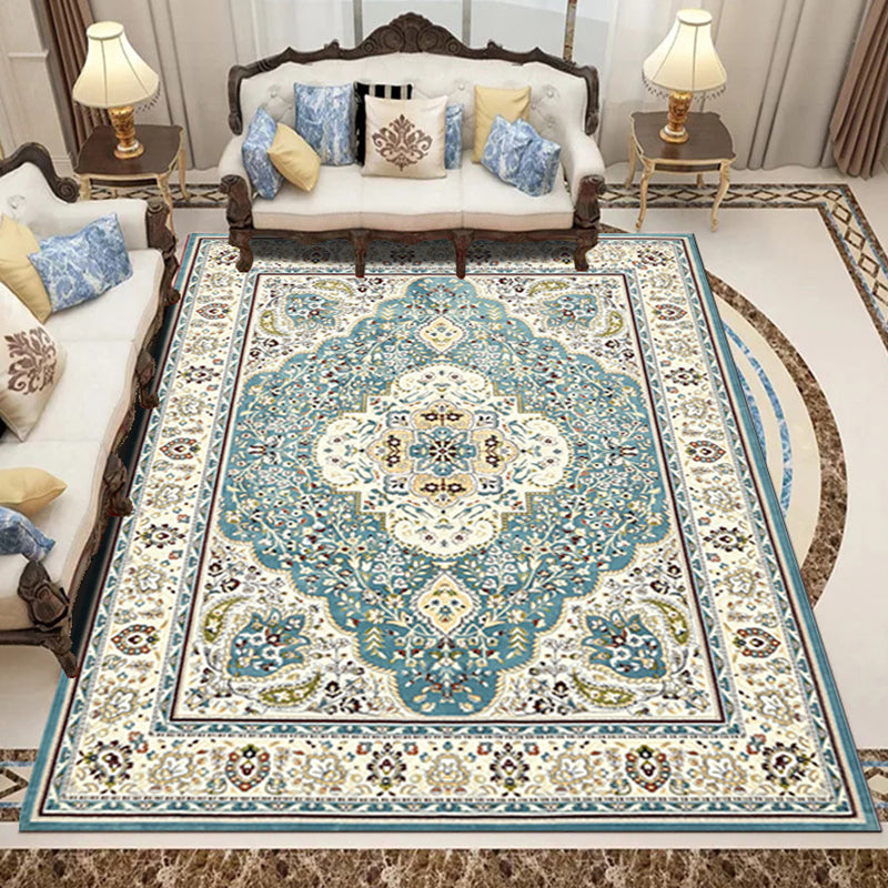 BowLift | Retro Living Room Carpet Multicolored Floral Pattern Indoor Carpet Polypropylene Non-Slip Machine Washable Carpet