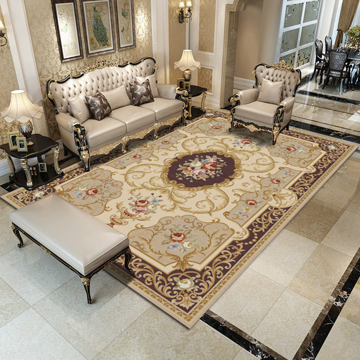 BowLift | Retro Living Room Carpet Multicolored Floral Pattern Indoor Carpet Polypropylene Non-Slip Machine Washable Carpet