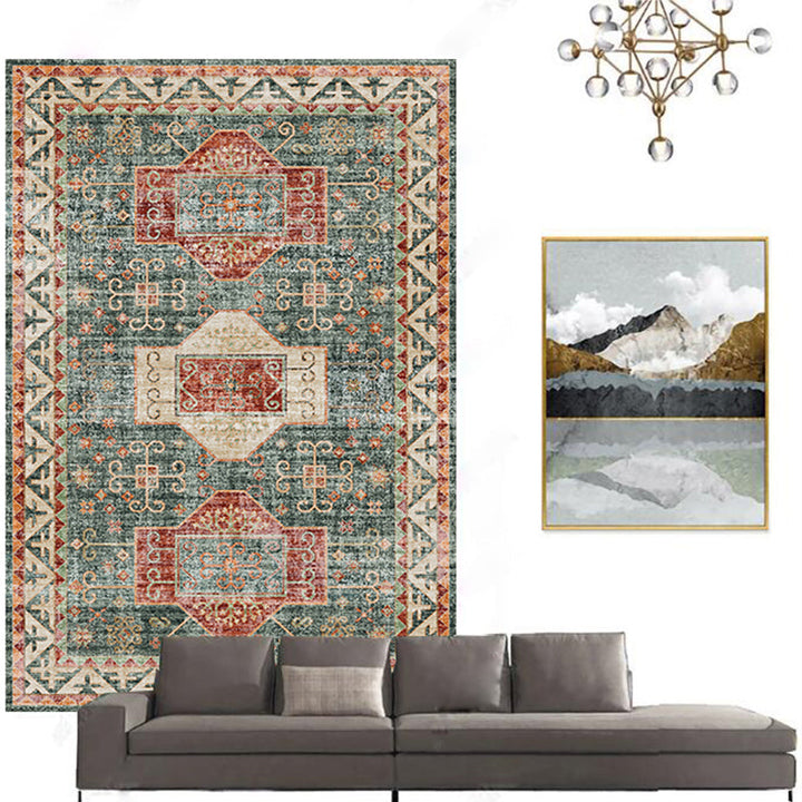 BowLift | Casual floral printed rug multicolored polypropylene indoor rug non-slip backing easy to care for rug for bedroom