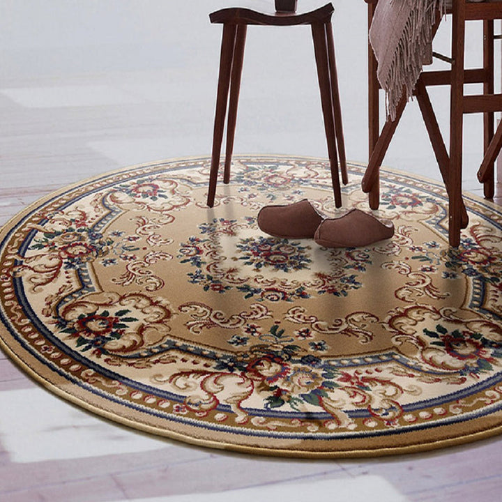 BowLift | Olden Flower Printed Rug Multicolored Synthetic Area Rug Pet Friendly Washable Indoor Rug for Bedroom