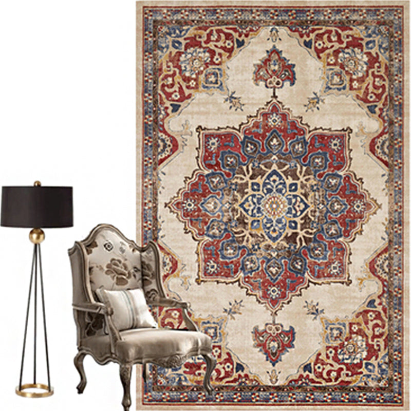Moroccan Salon Rug Multicolor geometric pattern rug Polypropylene non-slip easy care rug | Bowlift