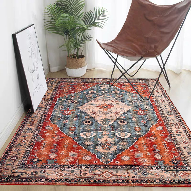 Lässiger Shabby Chic Teppich Bunt Geometrisches Muster Teppich Rutschfeste Rückseite Fleckenresistenter Teppich für den Raum | Bowlift