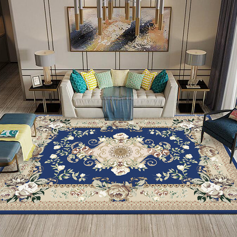 BowLift | Chinese Living Room Rug Multicolored Geometric Printed Area Rug Polyester Non-Slip Pet-Friendly Indoor Rug