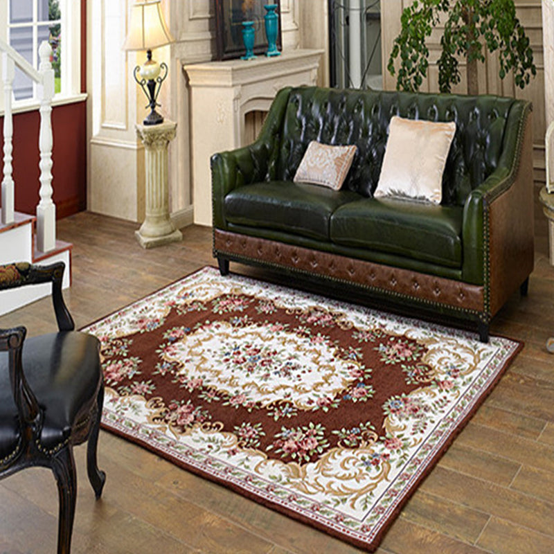 BowLift | Multicolored bedroom rug Shabby Chic floral pattern area rug acrylic non-slip backing stain-resistant rug
