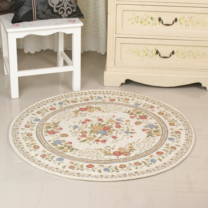 BowLift | Fancyn Multicolored Olden Carpet Synthetic Floral Printed Indoor Rug Non-Slip Back Stain Resistant Rug for Bedroom
