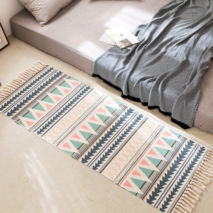 Modern Bedroom Rug Multicolored Geometric Pattern Rug Made of Cotton Pet Friendly Machine Washable Indoor Rug | Bowlift