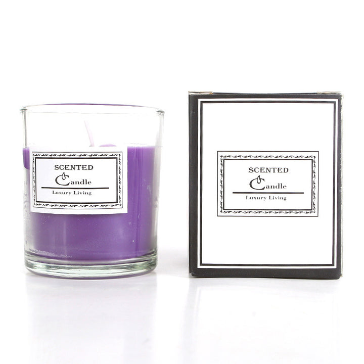 Aromatic Lavender-Scented Glass Candle in Gift Box