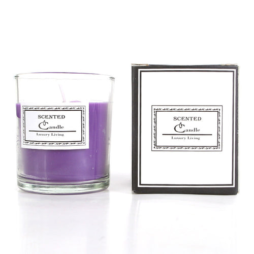 Aromatic Lavender-Scented Glass Candle in Gift Box