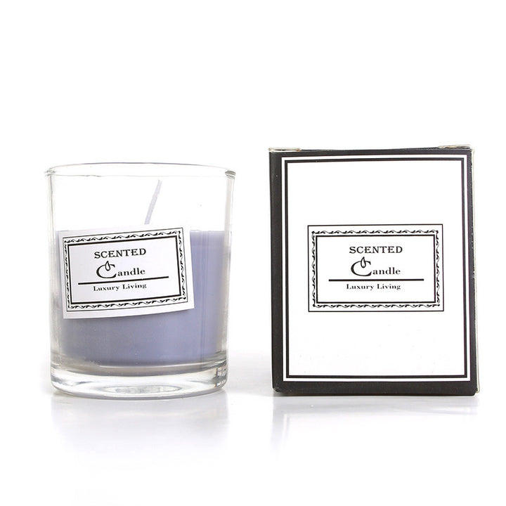 Aromatic Lavender-Scented Glass Candle in Gift Box